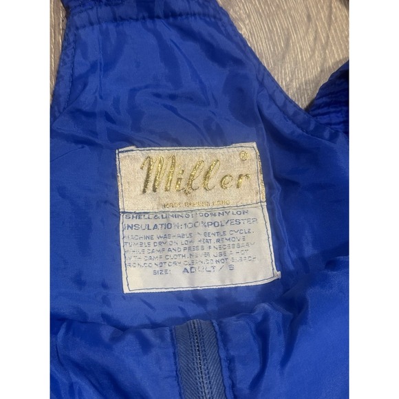 Vintage Miller Ski Bibs Overalls Snow Pants Snowboard Royal Blue Size S - Picture 9 of 11